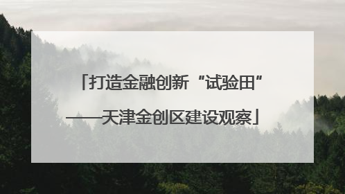 打造金融创新“试验田”——天津金创区建设观察