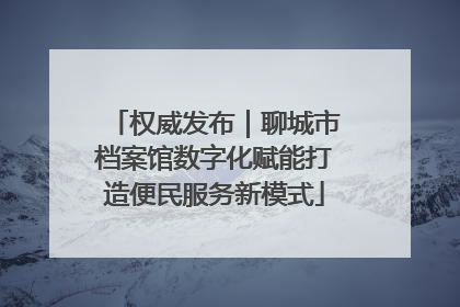 权威发布｜聊城市档案馆数字化赋能打造便民服务新模式