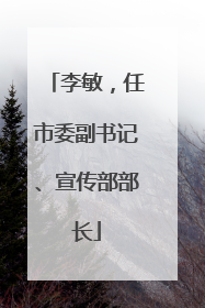 李敏，任市委副书记、宣传部部长