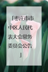 枣庄市市中区人民代表大会常务委员会公告