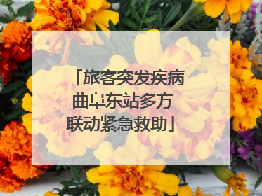 旅客突发疾病 曲阜东站多方联动紧急救助