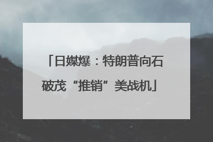日媒爆：特朗普向石破茂“推销”美战机