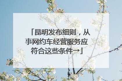 昆明发布细则，从事网约车经营服务应符合这些条件→