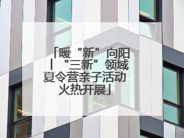 暖“新”向阳丨“三新”领域夏令营亲子活动火热开展
