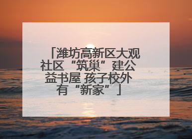 潍坊高新区大观社区“筑巢”建公益书屋 孩子校外有“新家”