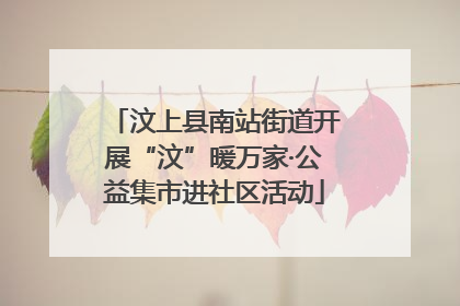 汶上县南站街道开展“汶”暖万家·公益集市进社区活动