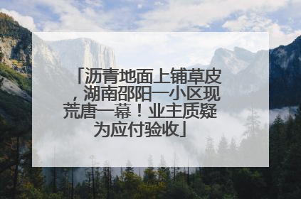 沥青地面上铺草皮，湖南邵阳一小区现荒唐一幕！业主质疑为应付验收
