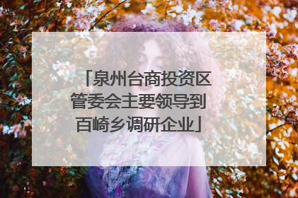 泉州台商投资区管委会主要领导到百崎乡调研企业