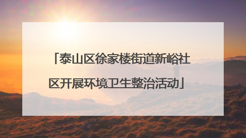 泰山区徐家楼街道新峪社区开展环境卫生整治活动