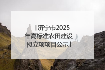 济宁市2025年高标准农田建设拟立项项目公示