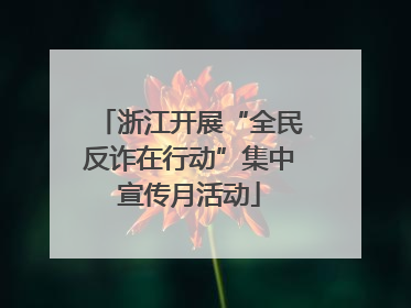 浙江开展“全民反诈在行动”集中宣传月活动
