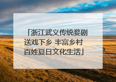 浙江武义传统婺剧送戏下乡 丰富乡村百姓夏日文化生活