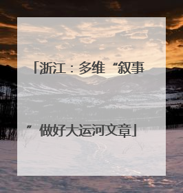 浙江：多维“叙事”做好大运河文章