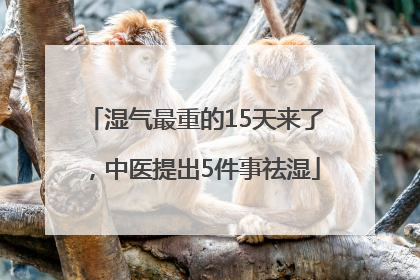 湿气最重的15天来了，中医提出5件事祛湿