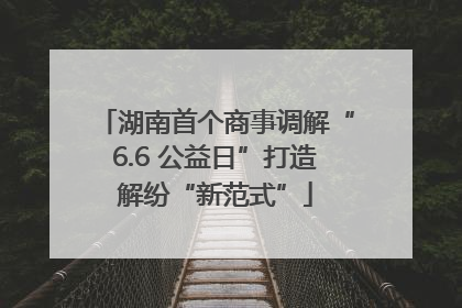 湖南首个商事调解“6.6 公益日”打造解纷“新范式”