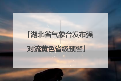 湖北省气象台发布强对流黄色省级预警