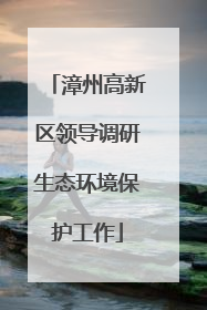 漳州高新区领导调研生态环境保护工作