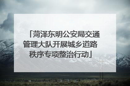 菏泽东明公安局交通管理大队开展城乡道路秩序专项整治行动