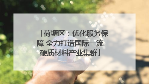 荷塘区：优化服务保障 全力打造国际一流硬质材料产业集群
