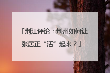 荆江评论：荆州如何让张居正“活”起来？
