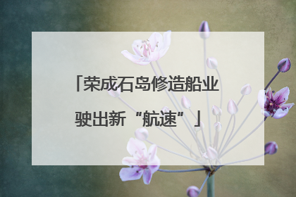 荣成石岛修造船业驶出新“航速”