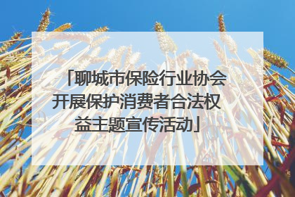 聊城市保险行业协会开展保护消费者合法权益主题宣传活动