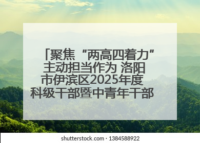 聚焦“两高四着力” 主动担当作为 洛阳市伊滨区2025年度科级干部暨中青年干部培训班开班