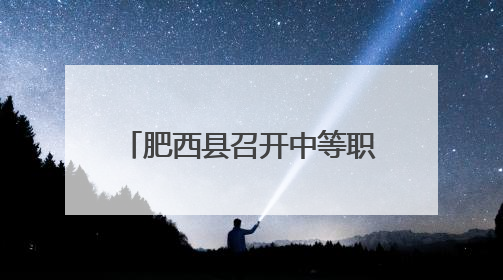 肥西县召开中等职业教育工作大会