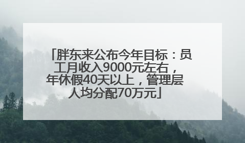 胖东来公布今年目标：员工月收入9000元左右，年休假40天以上，管理层人均分配70万元