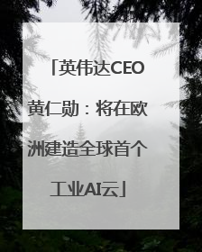 英伟达CEO黄仁勋：将在欧洲建造全球首个工业AI云