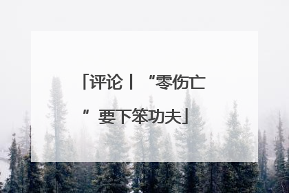 评论丨“零伤亡”要下笨功夫