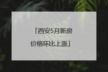 西安5月新房价格环比上涨