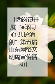 西岗镇开展“e举同心·共护清朗”第五届山东网络文明周宣传活动
