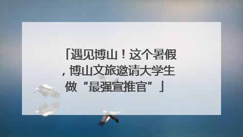 遇见博山！这个暑假，博山文旅邀请大学生做“最强宣推官”