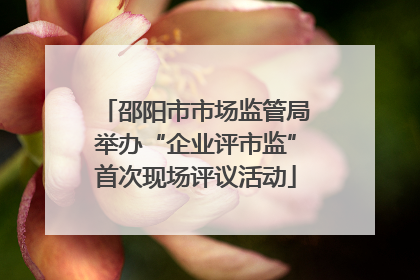 邵阳市市场监管局举办“企业评市监”首次现场评议活动