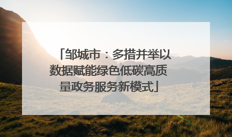邹城市：多措并举以数据赋能绿色低碳高质量政务服务新模式