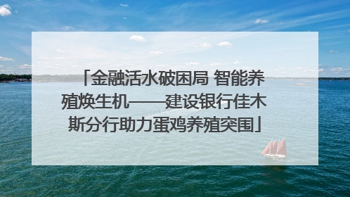 金融活水破困局 智能养殖焕生机——建设银行佳木斯分行助力蛋鸡养殖突围