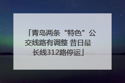 青岛两条“特色”公交线路有调整 昔日最长线312路停运