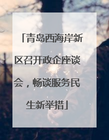 青岛西海岸新区召开政企座谈会，畅谈服务民生新举措