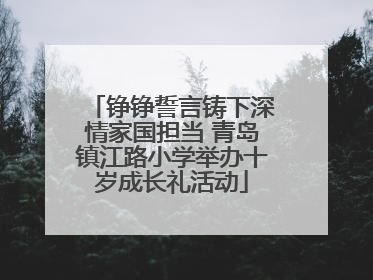 铮铮誓言铸下深情家国担当 青岛镇江路小学举办十岁成长礼活动