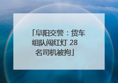 阜阳交警：货车组队闯红灯 28名司机被拘