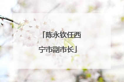 陈永钦任西宁市副市长