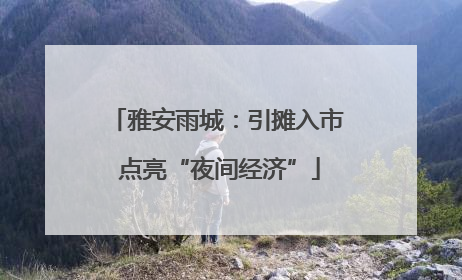 雅安雨城：引摊入市 点亮“夜间经济”