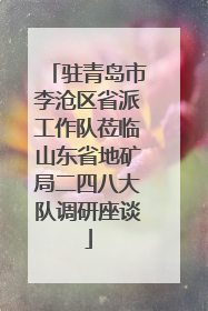 驻青岛市李沧区省派工作队莅临山东省地矿局二四八大队调研座谈