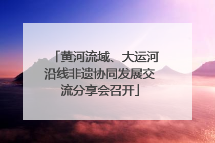 黄河流域、大运河沿线非遗协同发展交流分享会召开