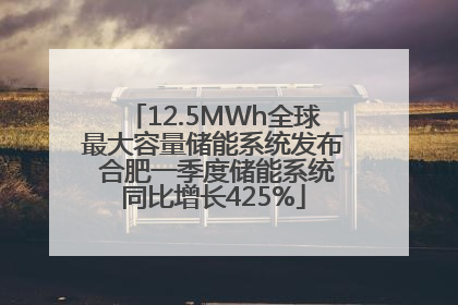12.5MWh全球最大容量储能系统发布 合肥一季度储能系统同比增长425%
