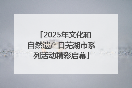 2025年文化和自然遗产日芜湖市系列活动精彩启幕