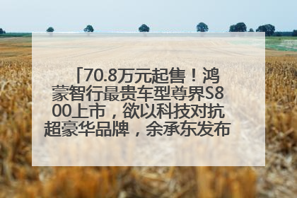 70.8万元起售！鸿蒙智行最贵车型尊界S800上市，欲以科技对抗超豪华品牌，余承东发布会未提及迈巴赫